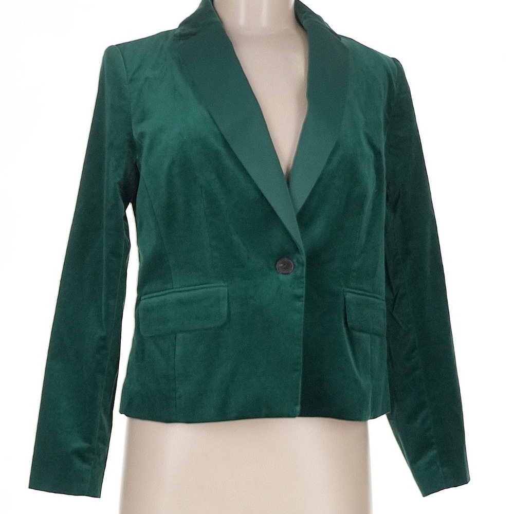 Talbots Forest Green Velvet Women's Blazer